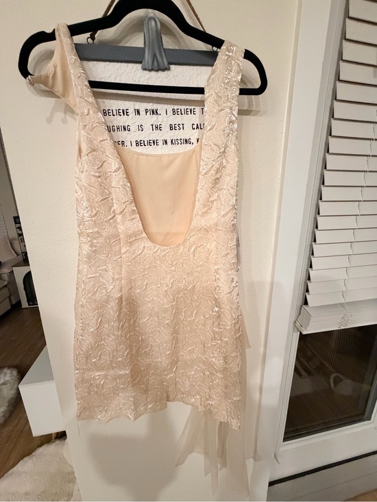 For Love And Lemons Pale Cream Embellished Mini Dress